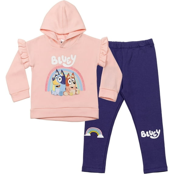 Bluey Bingo Big Girls Fleece Hoodie and Leggings Outfit Set Toddler to Big Kid