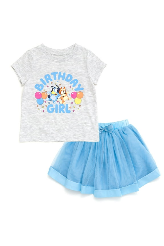 Bingo Birthday T-Shirt and Tutu Tulle Skirt Outfit Set Toddler to Big Kid