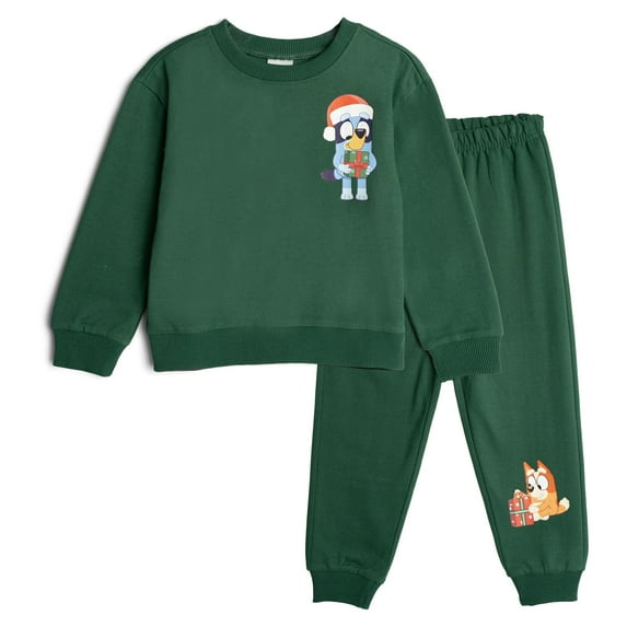 Bluey Bingo Chloe Christmas Fleece Sweatshirt and Jogger Pants Outfit Set Toddler to Big Kid