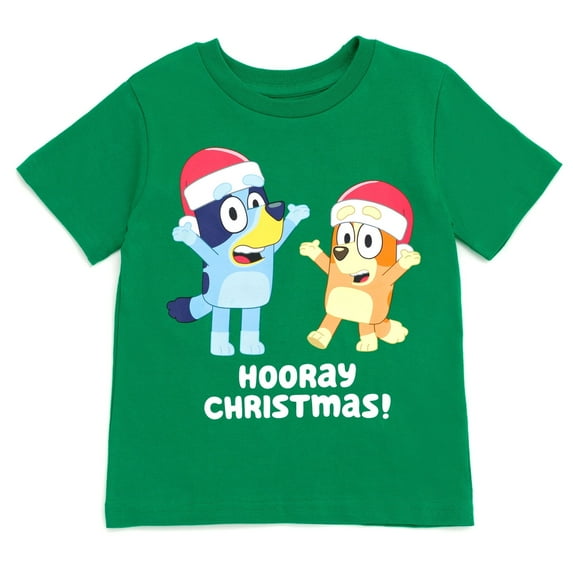 Bluey Bingo Christmas Toddler Boy Girl T-Shirt Green / 5T