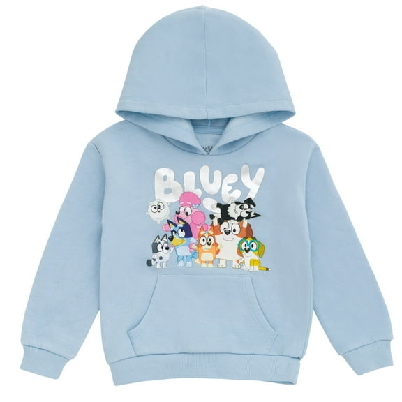 Bluey Bingo Coco Fleece Drop Shoulder Pullover Hoodie Toddler to Big Kid