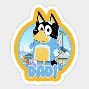 Bluey And Bingo Dad Happy Father Day Sticker Bluey Stickers For Kids ...