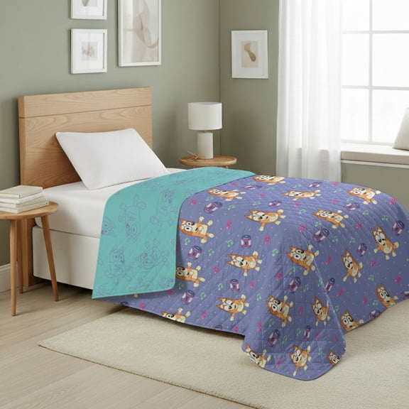 Bluey Bingo Dance Party Quilted Throw Blanket 60x80 inches