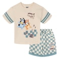 thumbnail image 1 of Bluey Bingo Drop Shoulder T-Shirt and French Terry Shorts Outfit Set Toddler to Little Kid, 1 of 5