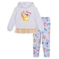 thumbnail image 1 of Bluey Bingo Fleece Pullover Peplum Hoodie and Leggings Outfit Set Toddler to Big Kid, 1 of 5