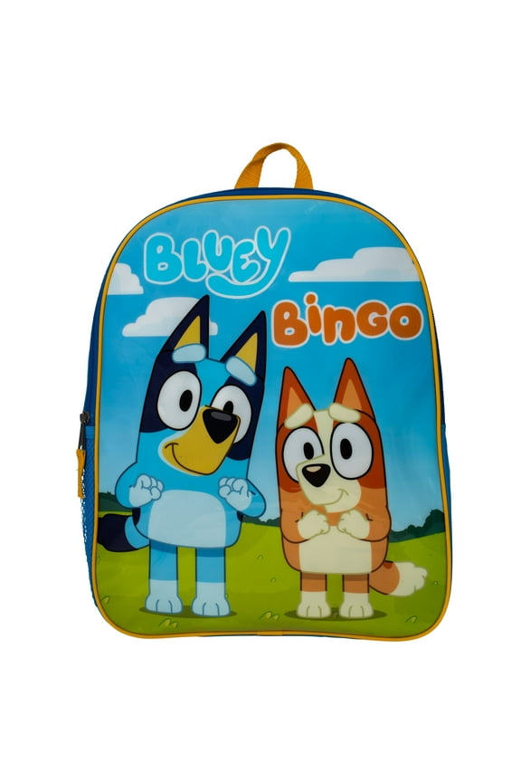Bluey & Bingo Kids Backpack, 15" Girls & Boys School Bag, Blue