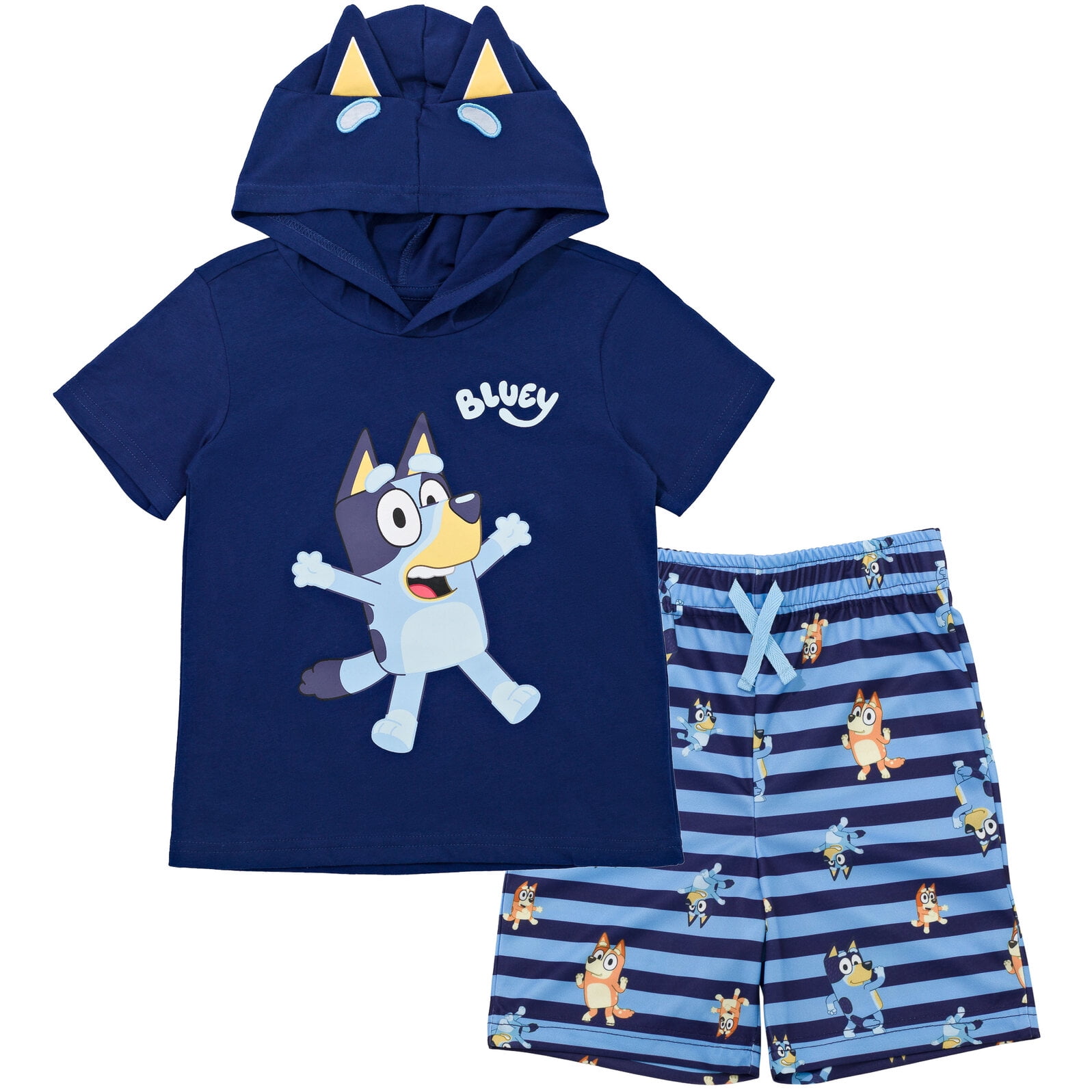 Bluey Bingo Little Boys Cosplay T-Shirt and Mesh Shorts Outfit Set Toddler  to Little Kid