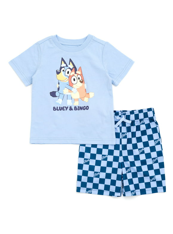 Bluey Bingo Little Boys T-Shirt and Shorts Outfit Set 7-8