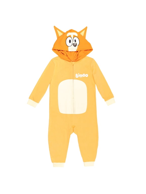 Little Kids' Boy or Girl Cosplay Hooded Coverall Bingo Orange