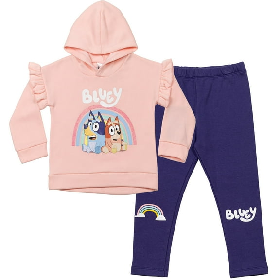 Bluey Bingo Little Girls Fleece Hoodie and Leggings Outfit Set Toddler to Big Kid