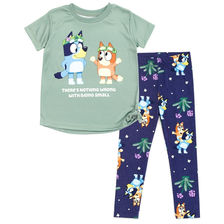 Bluey Bingo Girls T-Shirt Leggings and Scrunchie 3 Piece Outfit Set Toddler  to Little Kid