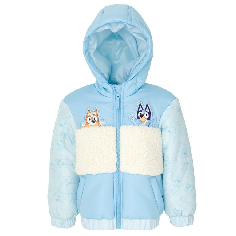 Bluey Bingo Little Girls Zip Up Winter Coat Puffer Jacket 6 Shop Black Friday Deals for 2024 Walmart