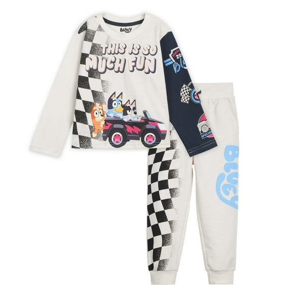 Bluey Bingo Muffin T-Shirt and French Terry Jogger Pants Outfit Set Infant to Big Kid