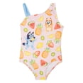 thumbnail image 1 of Bluey Bingo Ribbed One Piece Bathing Suit UPF 50+ Infant to Little Kid, 1 of 5
