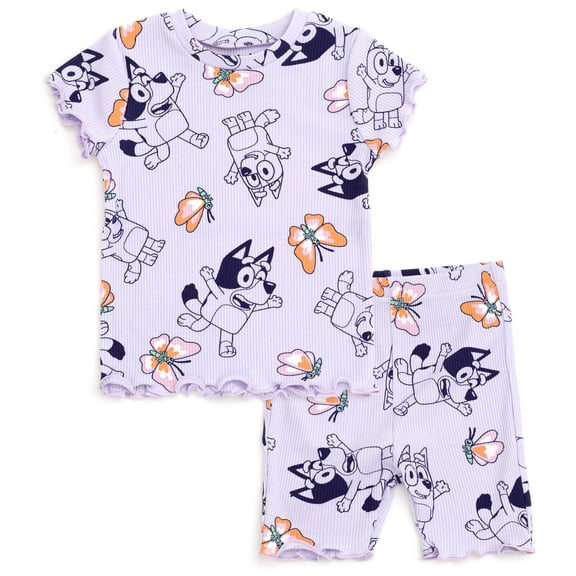 Bluey Bingo Ribbed T-Shirt and Shorts Outfit Set Toddler to Big Kid