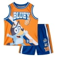 thumbnail image 1 of Bluey Bingo Snickers Mesh Jersey Athletic Tank Top and Basketball Shorts Outfit Set Toddler to Little Kid, 1 of 5