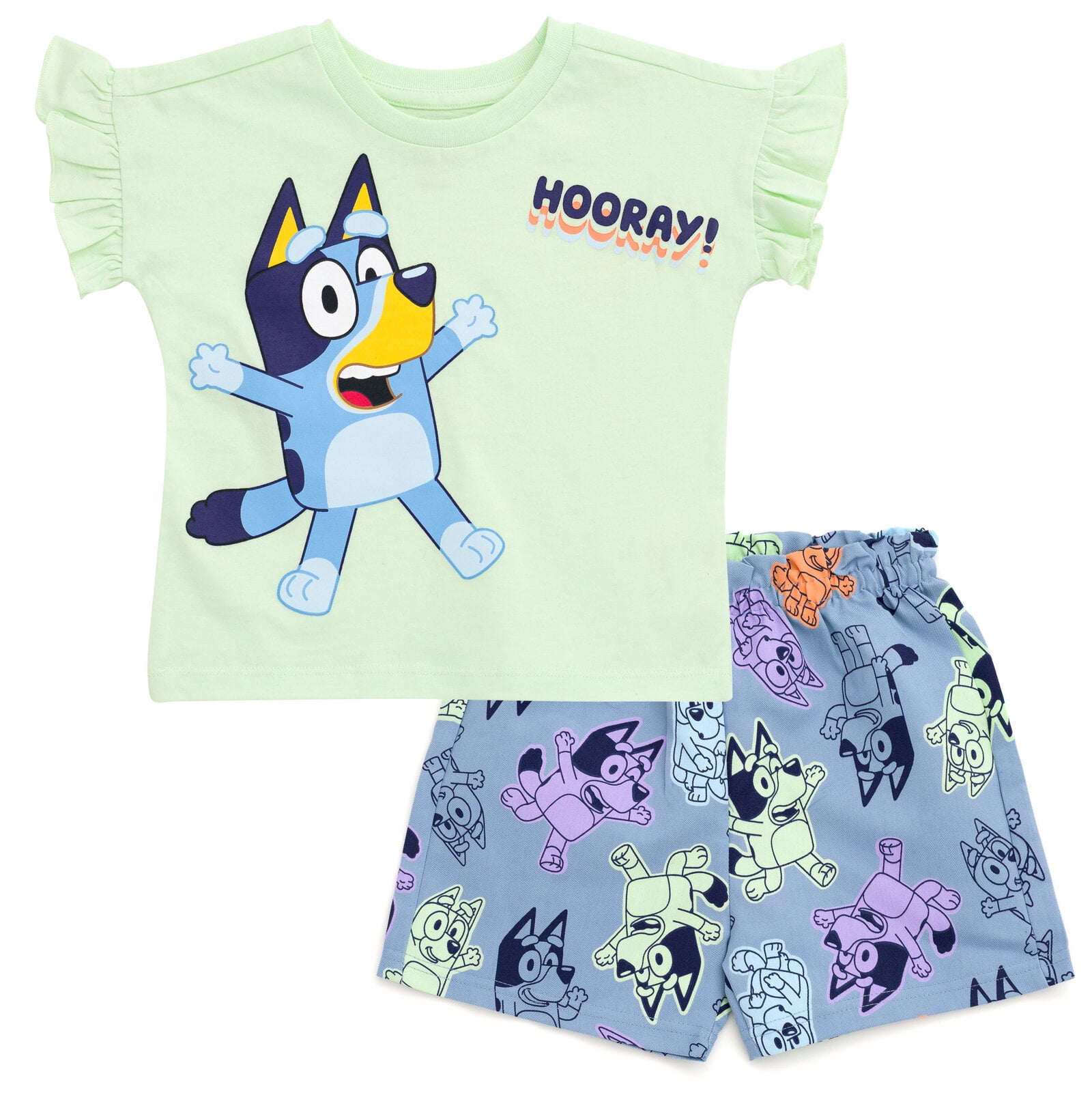 Bluey Bingo T-Shirt and Chambray Shorts Outfit Set Newborn to Toddler