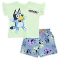 thumbnail image 1 of Bluey Bingo T-Shirt and Chambray Shorts Outfit Set Newborn to Toddler, 1 of 5