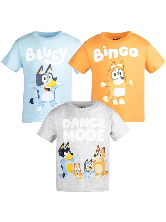 Toddler Boys' Short Sleeve T-Shirt 3-Pack Bingo Orange Blue