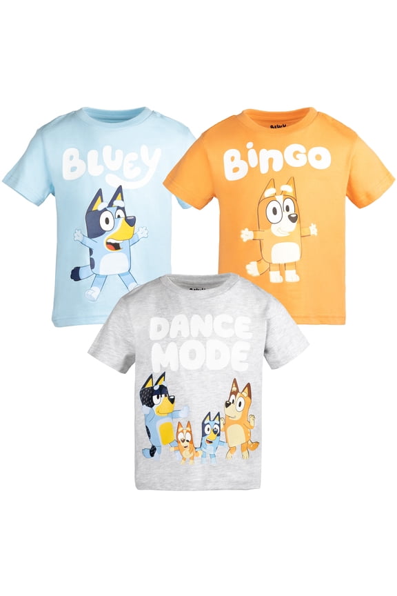 Toddler Boys' Short Sleeve T-Shirt 3-Pack Bingo Orange Blue