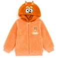 thumbnail image 1 of Bluey Bingo Toddler Boys Cozy Sherpa Zip Up Cosplay Hoodie Orange 3T, 1 of 5