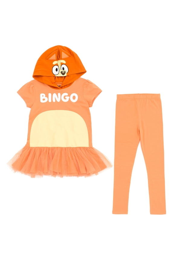 Bingo Toddler Girls Cosplay Peplum T-Shirt and Leggings Outfit Set Toddler to Big Kid
