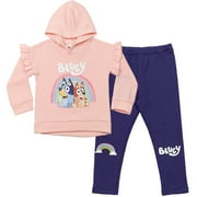 BLUEY Polly Puppy Toddler Girls Fleece Hoodie and Leggings Outfit Set Toddler to Big Kid
