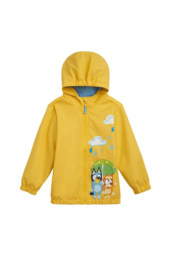 Bingo Yellow Zip Up Waterproof Hooded Rain Jacket Coat Toddler to Little Kid