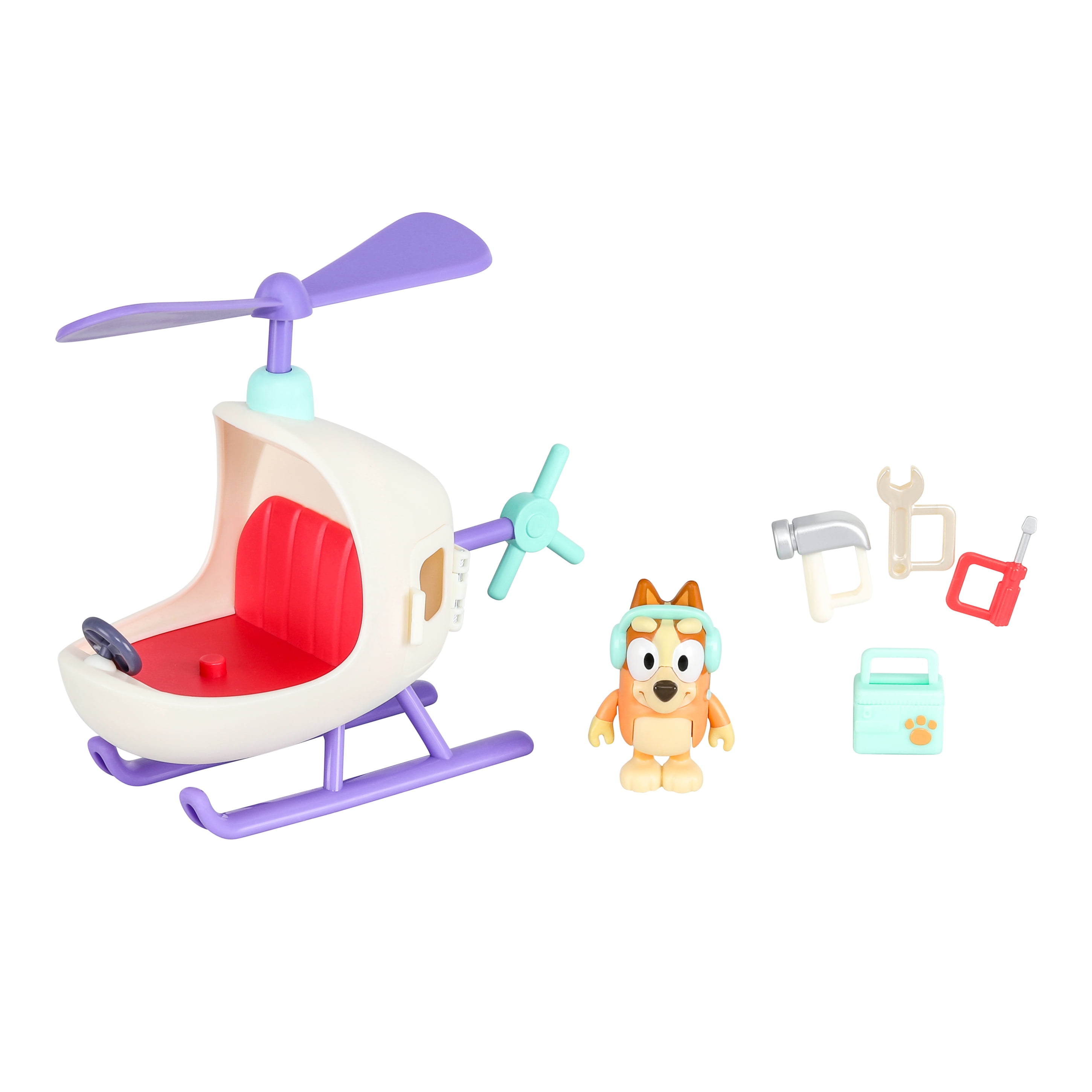 Bluey, Bingo's Helicopter with 2.5 inch Bingo Figure and Tool Accessories, Ages 3+, Toddler Toys