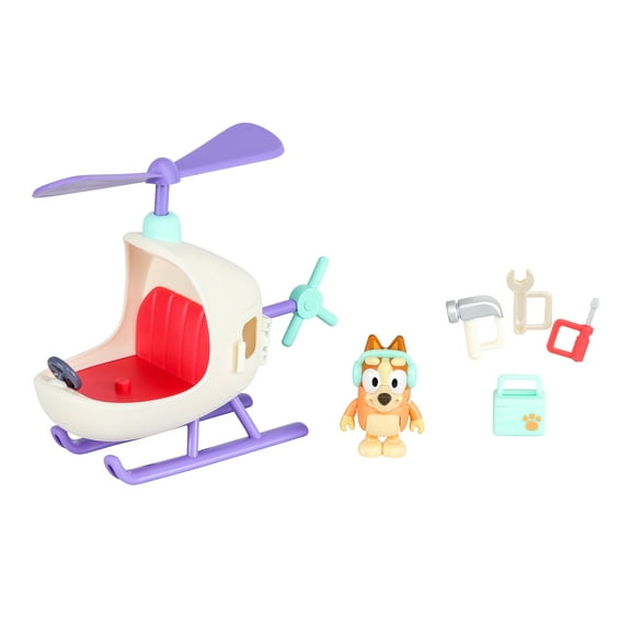 Bluey, Bingo's Helicopter with 2.5 inch Bingo Figure and Tool Accessories, Ages 3+, Toddler Toys