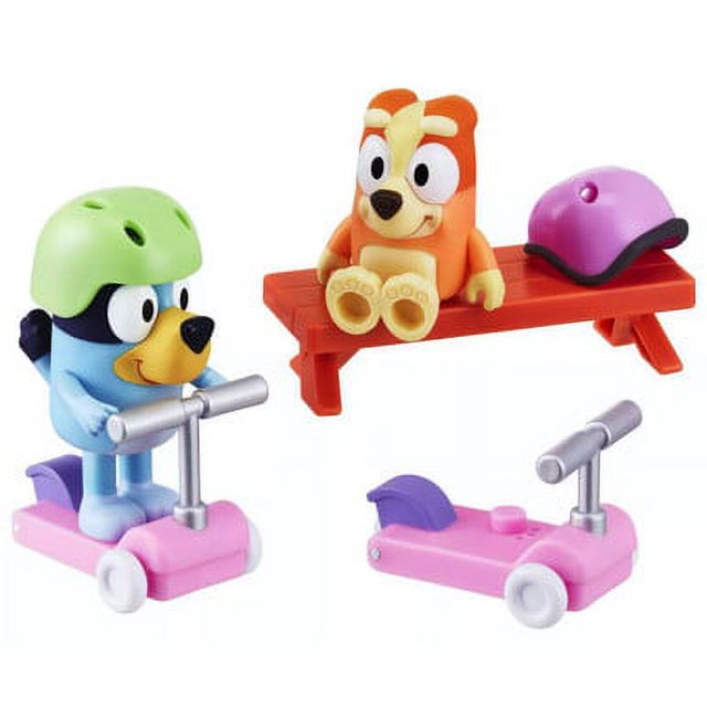 Bluey & Bingo's Scooter Fun Figure Set 2" Bluey & Friends