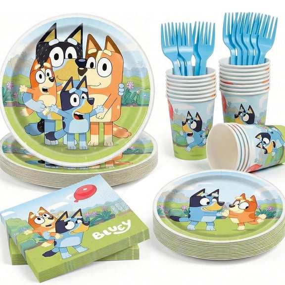 Bluey Birthday Decorations Complete Tableware Set for 16 Guests