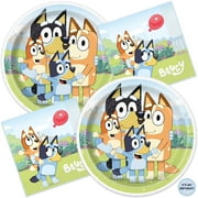 Bluey Birthday Decorations for 16 Guests | Bluey Birthday Party Supplies | Large 9" Plates, Napkins, Sticker