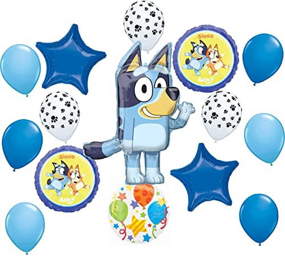 Acheter PDTO Bluey thème fête fournitures joyeux anniversaire ballon  bannière gâteau Topper drapeau décor