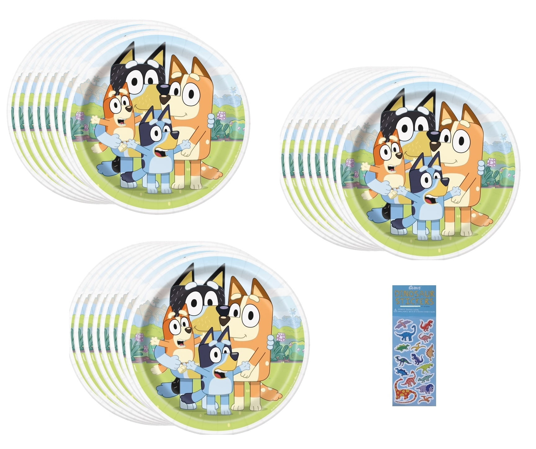 Bluey Birthday Party Supplies Bundle includes Lunch Paper Plates - 24 Count