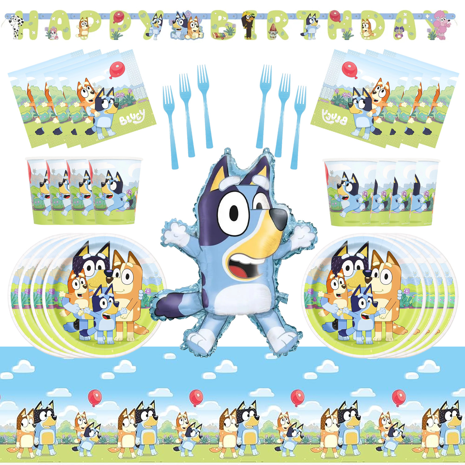 Bluey Birthday Party Supplies Set For 8 Guests Walmart Bluey Birthday Party Supplies Set For 8 Guests Walmart