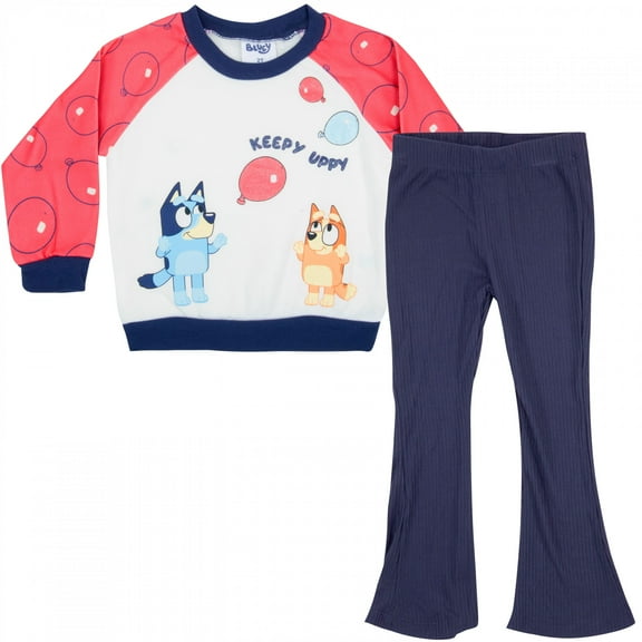 Bluey and Bingo Keepy Uppy Toddler's 2-Piece Crew Shirt and Leggings Set-Toddler 3T