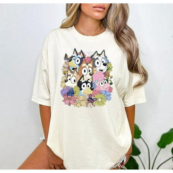 Bluey Bluey & Friends, Floral Women’S Tee, Unisex S-5XL Hot Trending Shirt, Sweatshirt, Hoodie