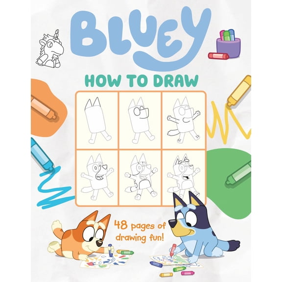 Bluey: How to Draw, 48 pages (Paperback)