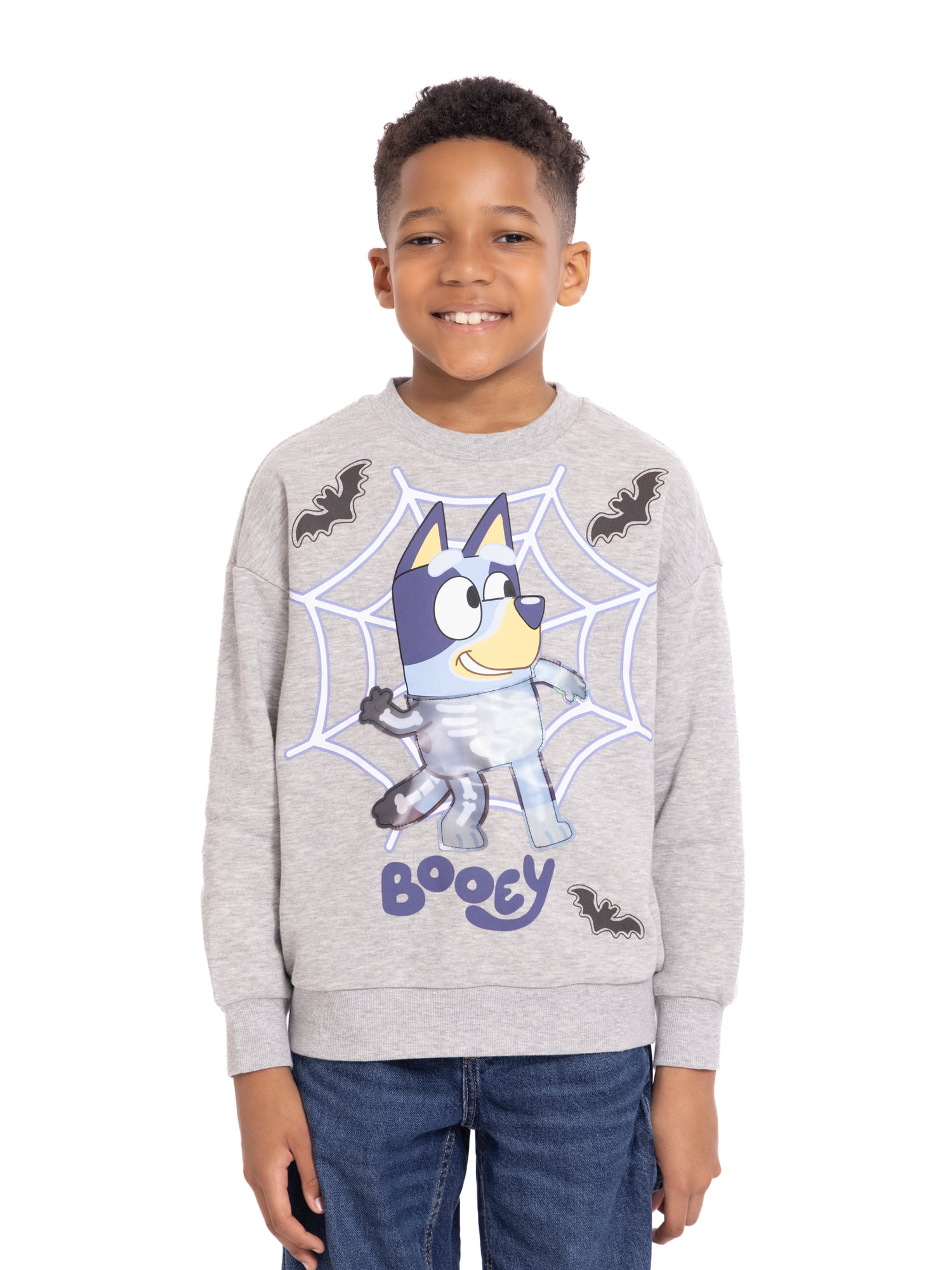 Bluey Boys Long Sleeve Halloween Graphic Crewneck Sweatshirt, Sizes 4-12