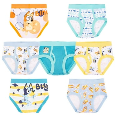 Bluey Boys 100% Combed Cotton Underwear Briefs, Sizes 18M, 2/3T, 4T, 4, 6, and 8, 7-Pack