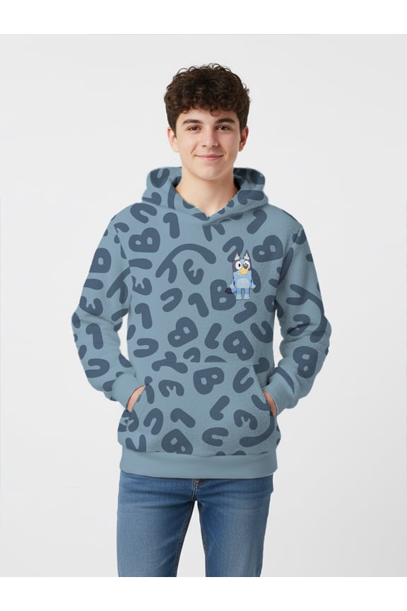 Bluey, Boys' & Big Boys' Hooded Woobie, Just Bluey, Sizes 4-18