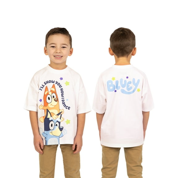 Bluey Boys Boxy T-Shirt White Sizes 2T-10