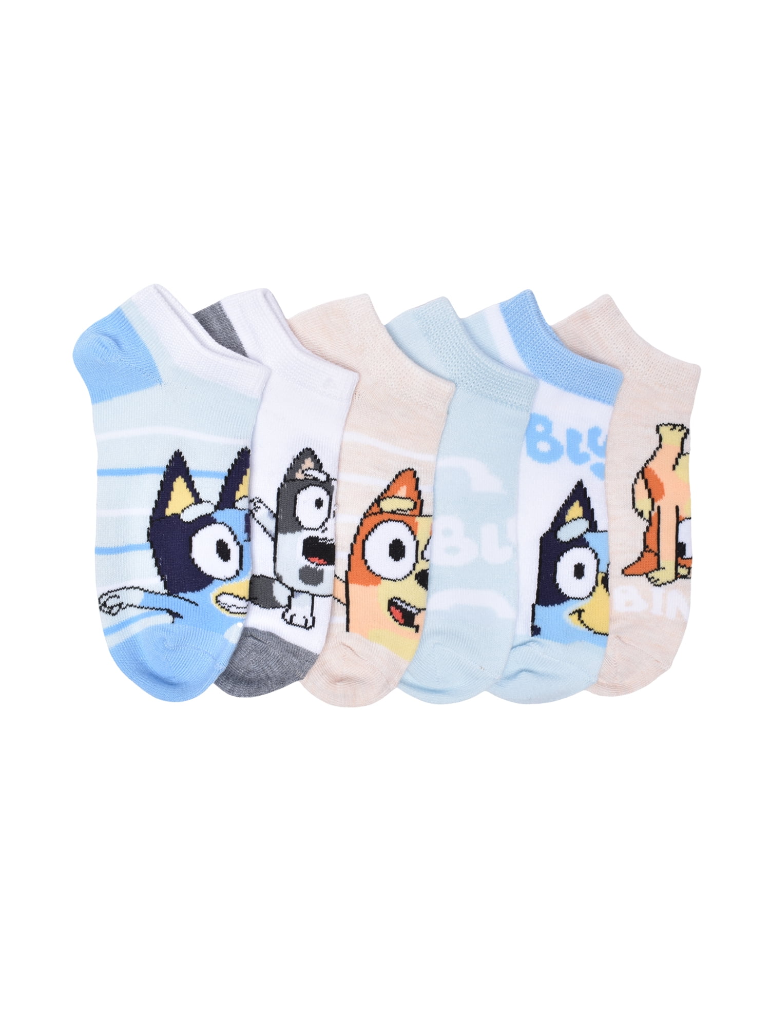 Bluey Boys No Show Socks, 6-Pack, Sizes S