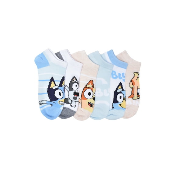 Bluey Boys No Show Socks, 6-Pack, Sizes S