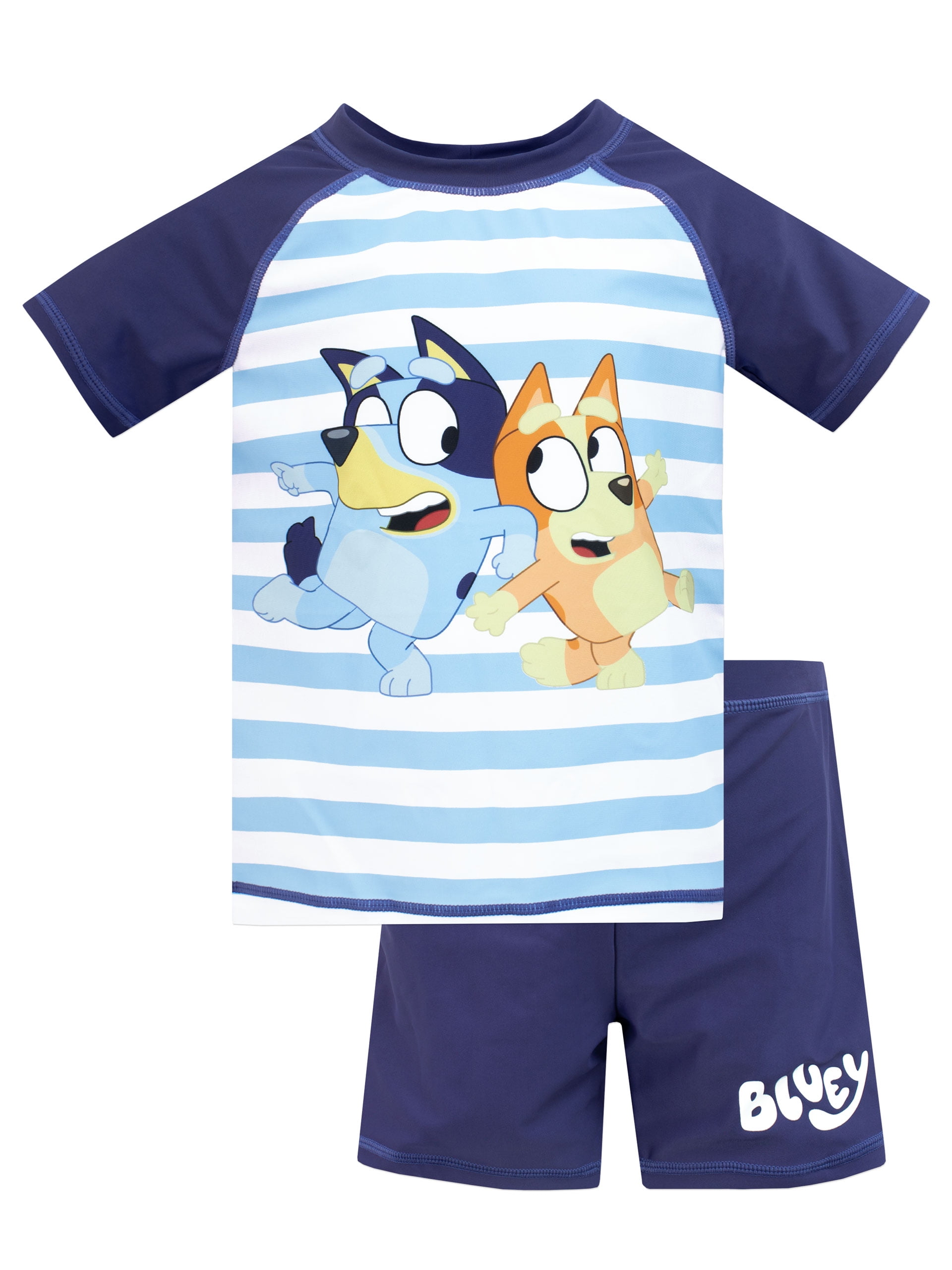 Bluey Boys Rash Guard and Swim Shorts Set Blue Sizes 2T-8 - Walmart.com