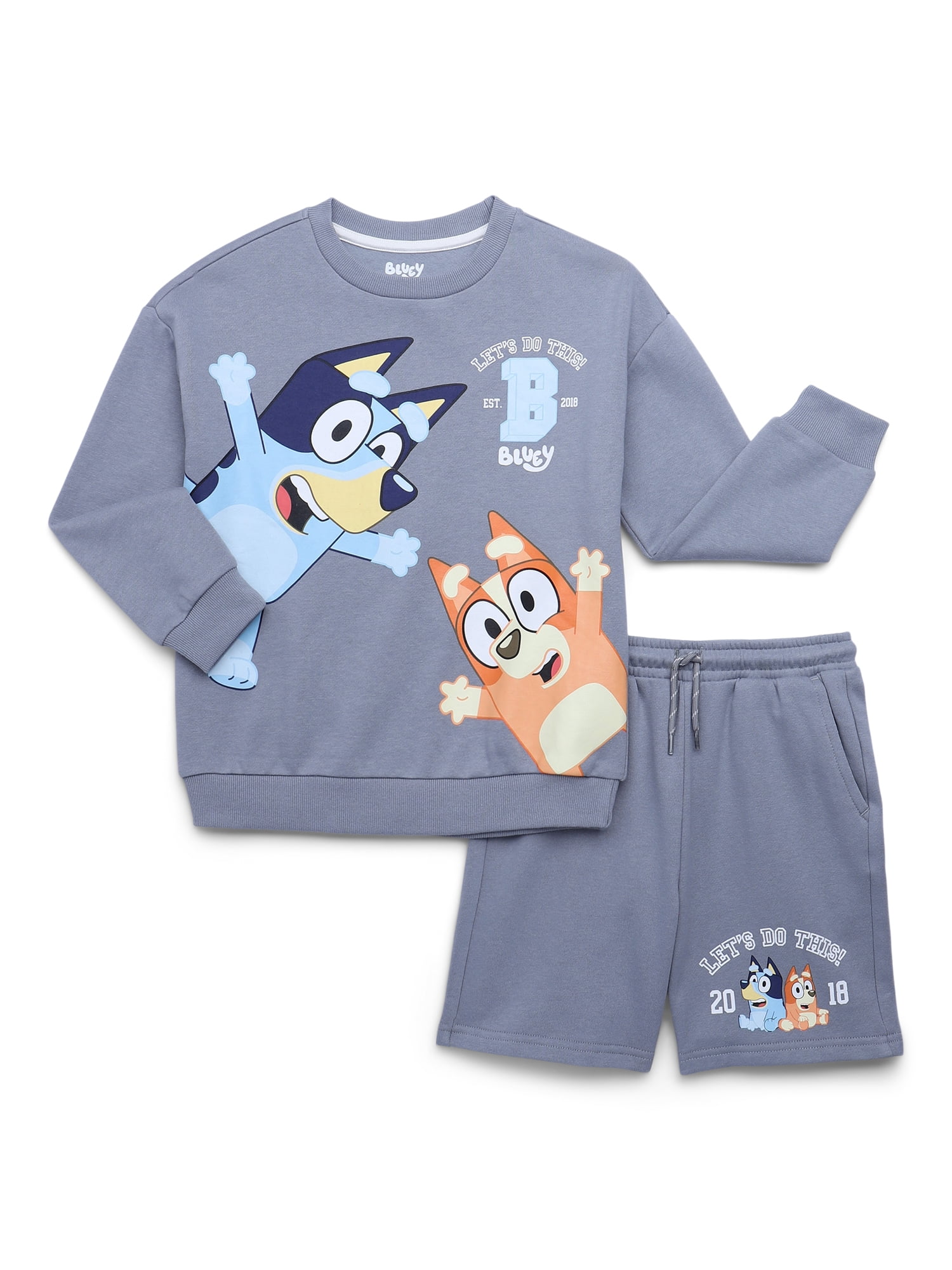 Bluey Boys licensed fleece short set, sizes 4-18