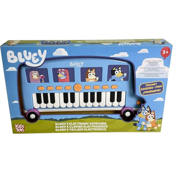 Bluey Bus Keyboard with Demo Songs,Sound FX, Instruments  Rhythms in Try Me Box