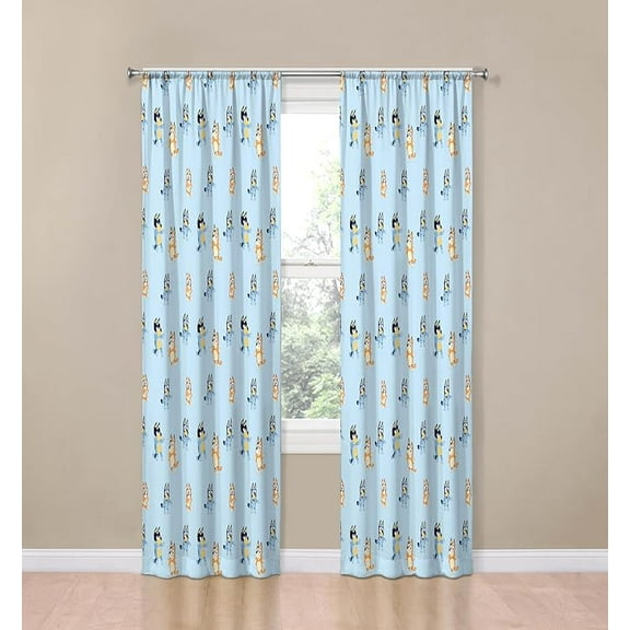 Bluey Can't Stop Dancing 2 Panels Blackout Curtain Set, 84 Inch Long - Kids Bedroom Accessories