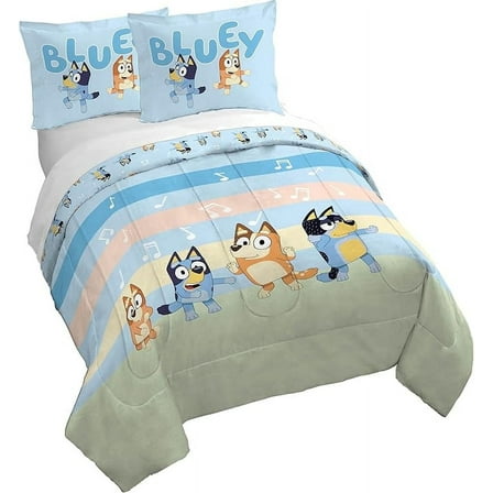 Bluey Can't Stop Dancing 3 Piece Full Size Duvet Cover & Sham Set